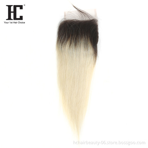 Peruvian Hair Bundle With Closure Transparent Lace Straight Original Human Hair 1B613 Closure with Baby Hair
